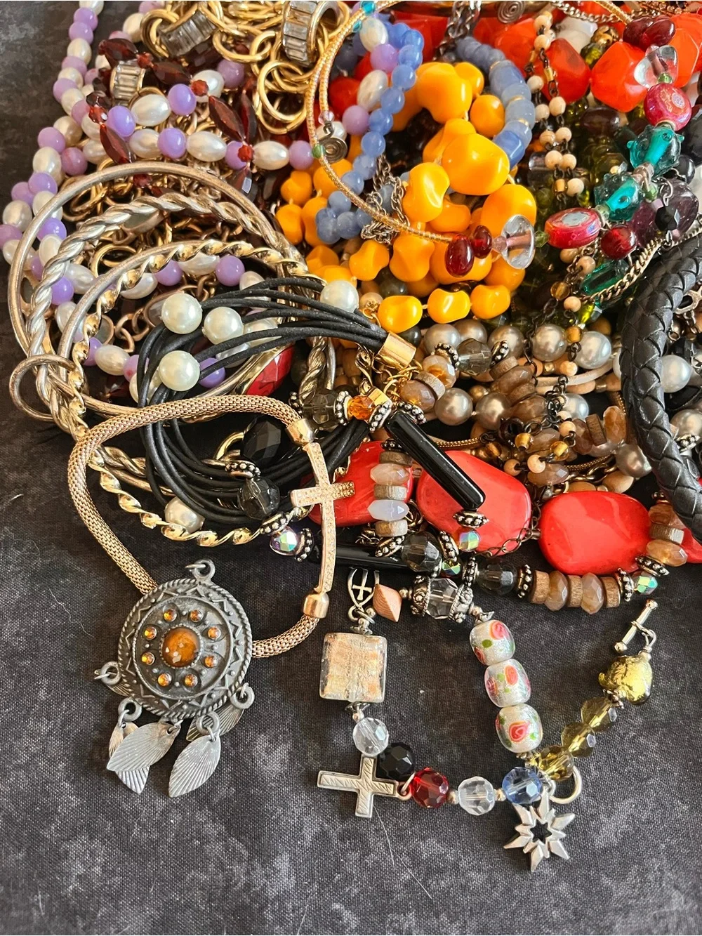 Craft & Wearable Lot - Assorted Bracelets & Necklaces